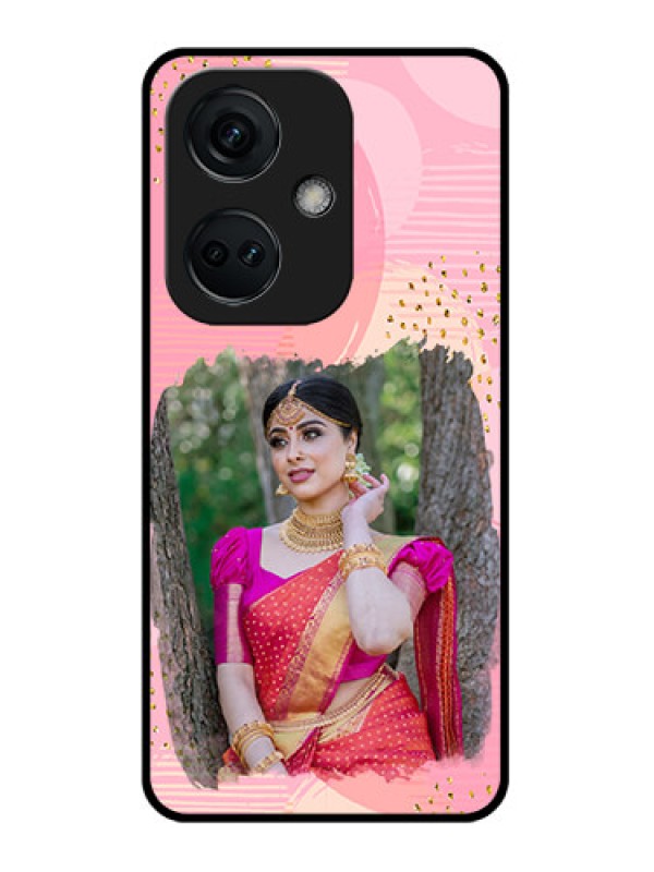 Custom OnePlus Nord CE 3 5G Personalized Glass Phone Case - Gold Glitter Splash Design