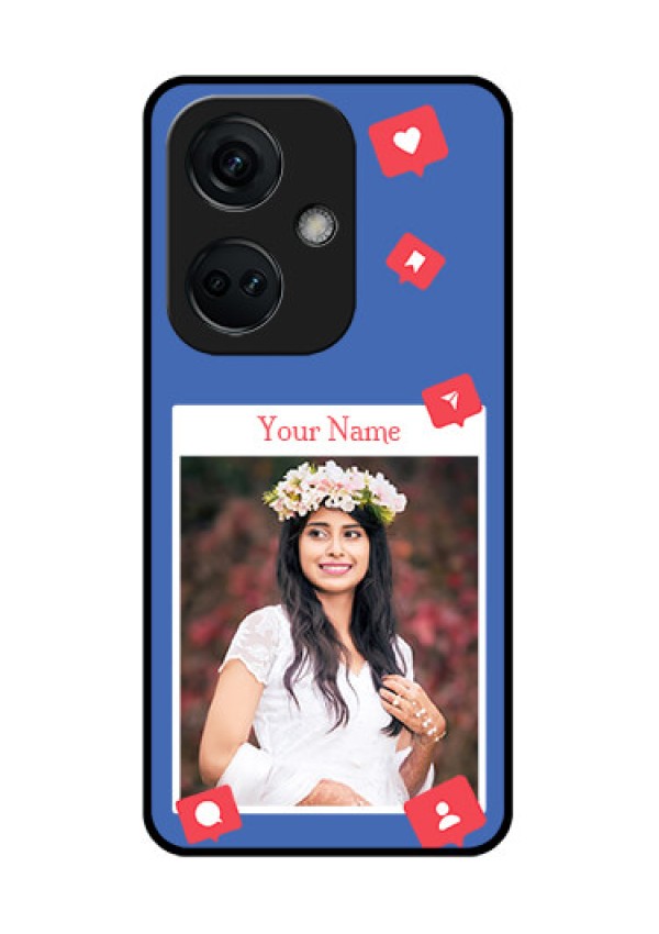 OnePlus Nord CE 3 5G Custom Glass Phone Case - Like Share And Comment Design