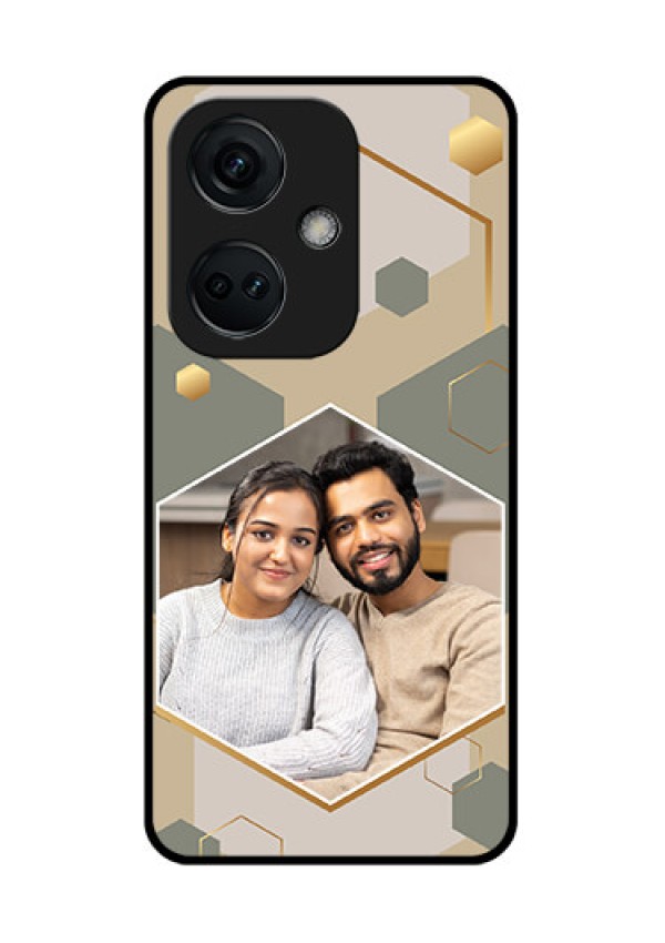 OnePlus Nord CE 3 5G Photo Printing on Glass Case - Stylish Hexagon Pattern Design