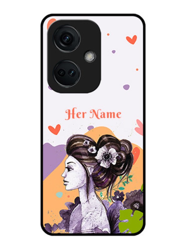 Custom OnePlus Nord CE 3 5G Personalized Glass Phone Case - Woman And Nature Design