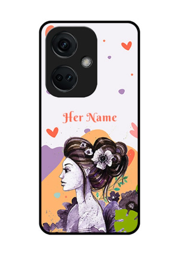 OnePlus Nord CE 3 5G Personalized Glass Phone Case - Woman And Nature Design