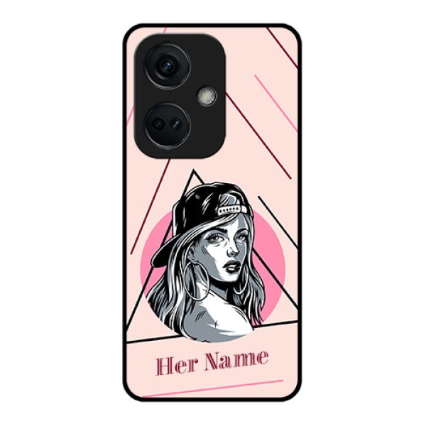 OnePlus Nord CE 3 5G Personalized Glass Phone Case - Rockstar Girl Design