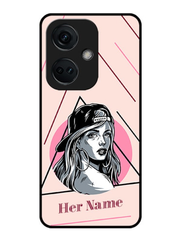 Custom OnePlus Nord CE 3 5G Personalized Glass Phone Case - Rockstar Girl Design