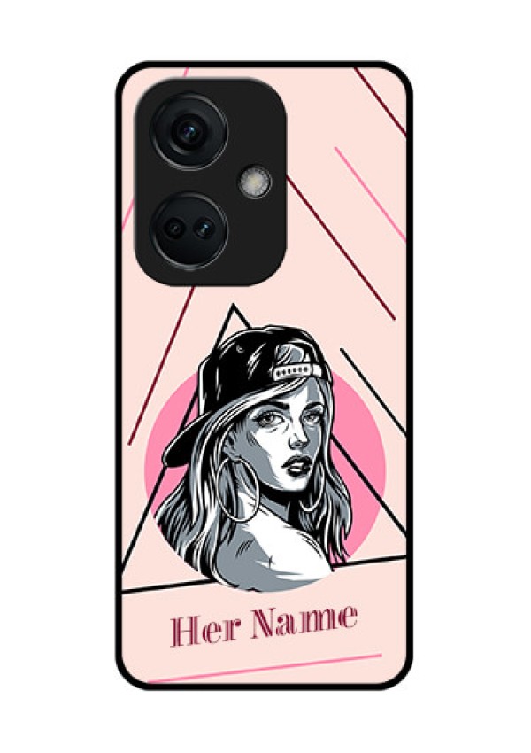 OnePlus Nord CE 3 5G Personalized Glass Phone Case - Rockstar Girl Design