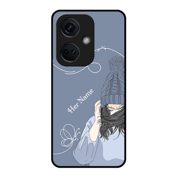 OnePlus Nord CE 3 5G Custom Glass Mobile Case - Girl in winter outfit Design OnePlus Nord CE 3 5G Custom Glass Mobile Case - Girl in winter outfit Design