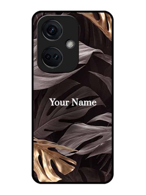 Custom OnePlus Nord CE 3 5G Personalised Glass Phone Case - Wild Leaves digital paint Design