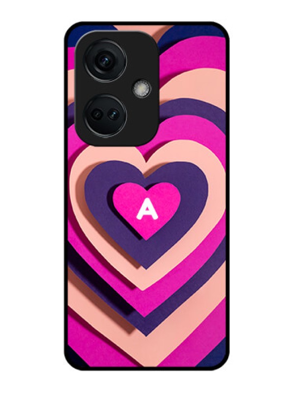 Custom OnePlus Nord CE 3 5G Custom Glass Mobile Case - Cute Heart Pattern Design