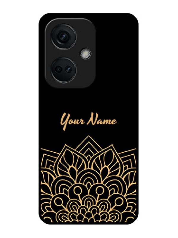 Custom OnePlus Nord CE 3 5G Custom Glass Phone Case - Golden mandala Design