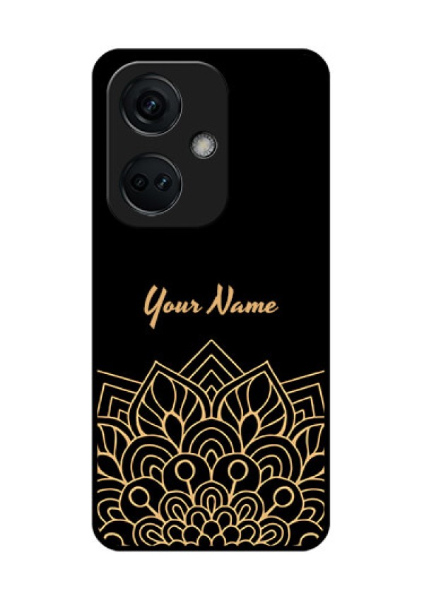 OnePlus Nord CE 3 5G Custom Glass Phone Case - Golden mandala Design
