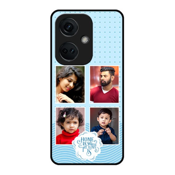 OnePlus Nord CE 3 5G Custom Glass Phone Case - Cute love quote with 4 pic upload Design