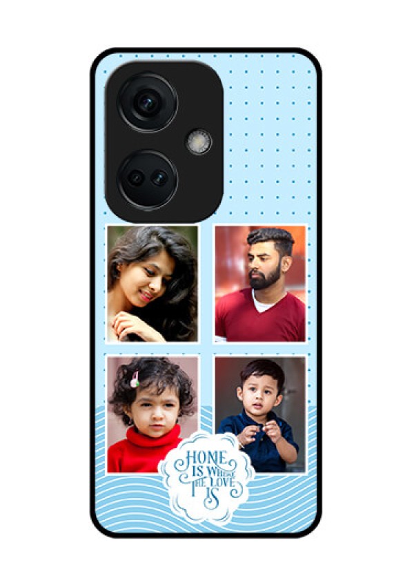 OnePlus Nord CE 3 5G Custom Glass Phone Case - Cute love quote with 4 pic upload Design