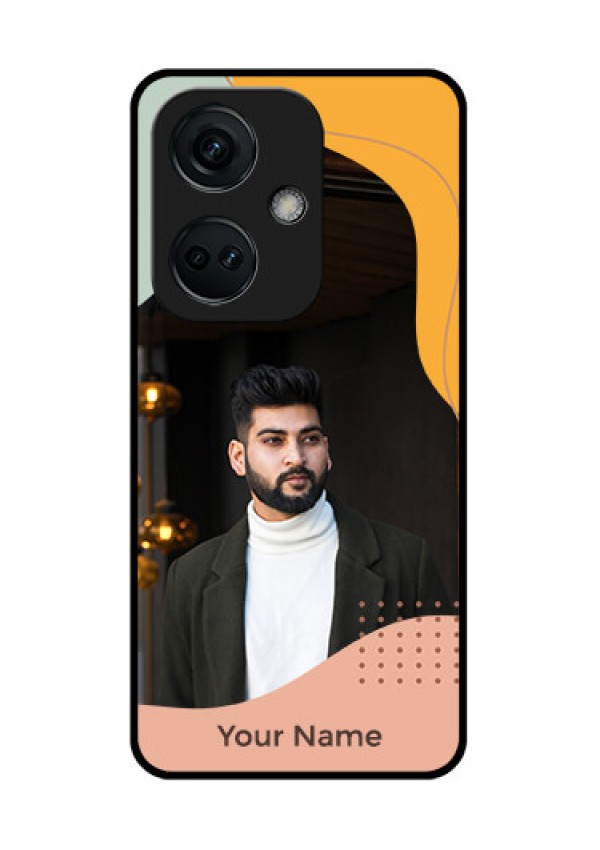 OnePlus Nord CE 3 5G Personalized Glass Phone Case - Tri-coloured overlay design