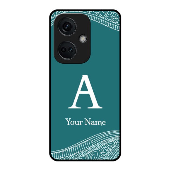 OnePlus Nord CE 3 5G Personalized Glass Phone Case - line art pattern with custom name Design OnePlus Nord CE 3 5G Personalized Glass Phone Case - line art pattern with custom name Design