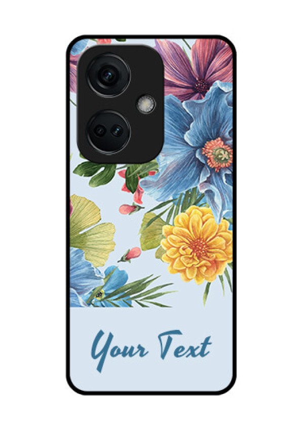 OnePlus Nord CE 3 5G Custom Glass Mobile Case - Stunning Watercolored Flowers Painting Design
