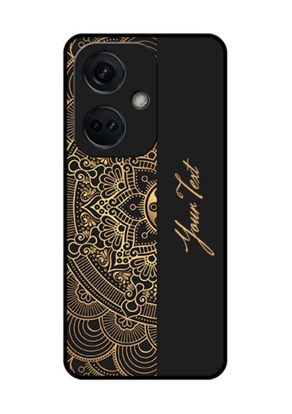 OnePlus Nord CE 3 5G Photo Printing on Glass Case - Mandala art with custom text Design