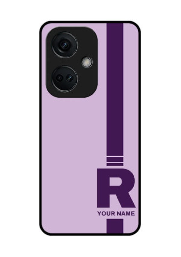OnePlus Nord CE 3 5G Photo Printing on Glass Case - Simple dual tone stripe with name Design