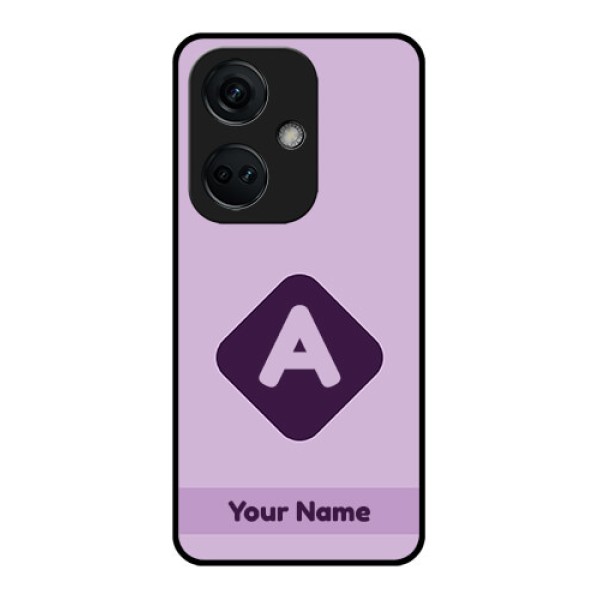 OnePlus Nord CE 3 5G Custom Glass Mobile Case - Custom Letter in curved badge Design