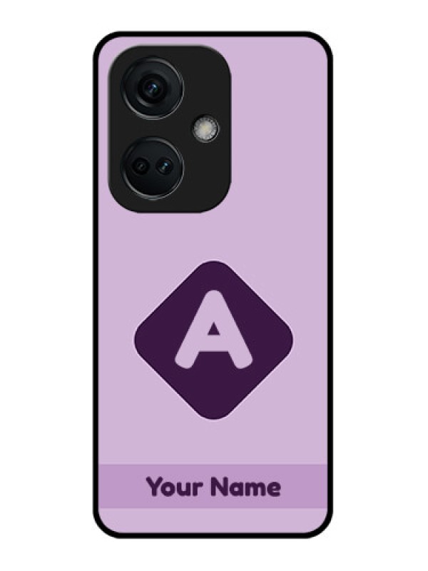Custom OnePlus Nord CE 3 5G Custom Glass Mobile Case - Custom Letter in curved badge Design
