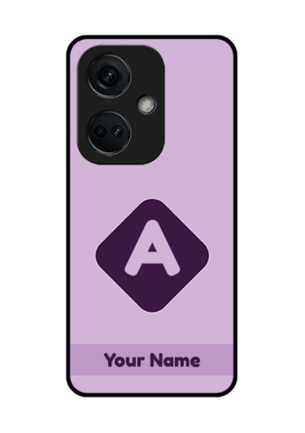 OnePlus Nord CE 3 5G Custom Glass Mobile Case - Custom Letter in curved badge Design