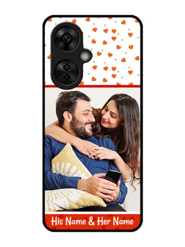 Custom OnePlus Nord CE 3 Lite 5G Custom Glass Phone Case - Orange Love Symbol Design