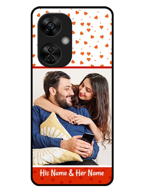 Custom OnePlus Nord CE 3 Lite 5G Custom Glass Phone Case - Orange Love Symbol Design