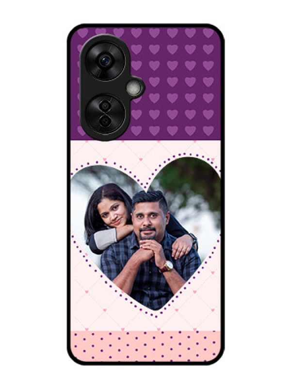 Custom OnePlus Nord CE 3 Lite 5G Custom Glass Phone Case - Violet Love Dots Design