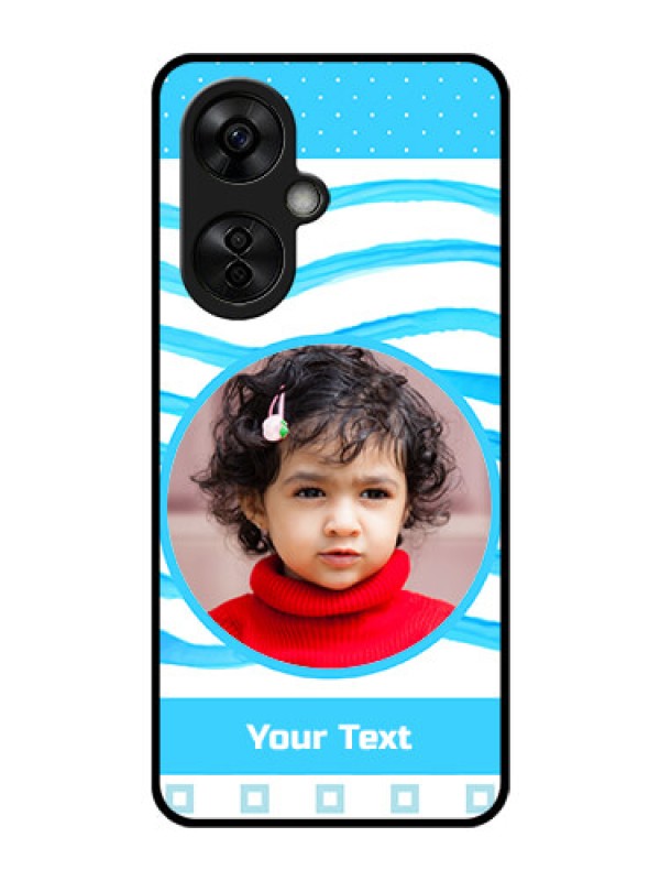 Custom OnePlus Nord CE 3 Lite 5G Custom Glass Phone Case - Simple Blue Case Design