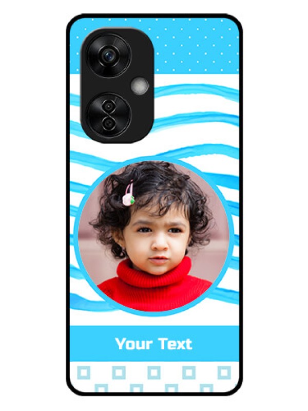 Custom OnePlus Nord CE 3 Lite 5G Custom Glass Phone Case - Simple Blue Case Design