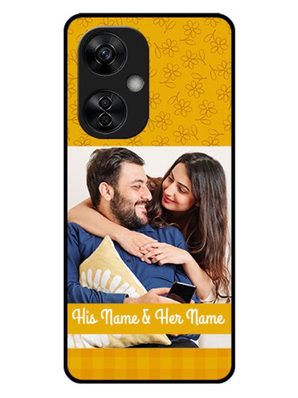 Custom OnePlus Nord CE 3 Lite 5G Custom Glass Mobile Case - Yellow Floral Design