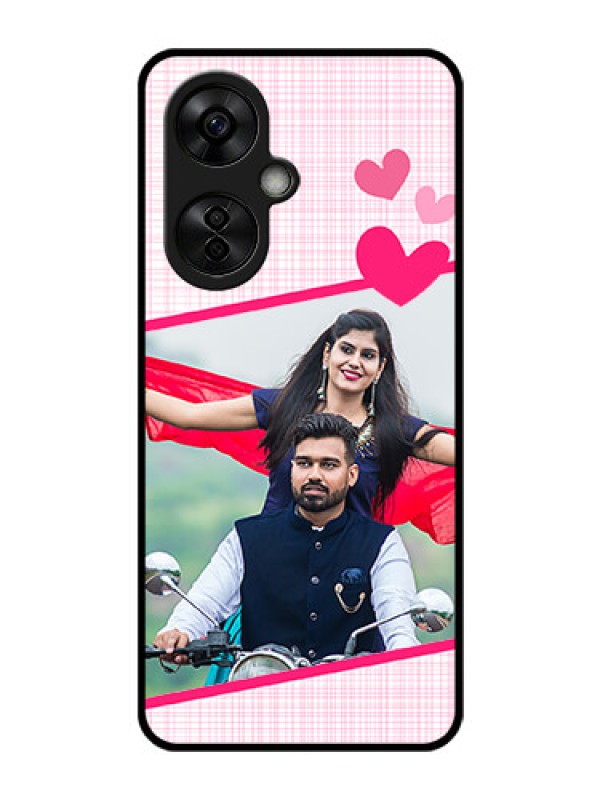 Custom OnePlus Nord CE 3 Lite 5G Custom Glass Phone Case - Love Shape Heart Design