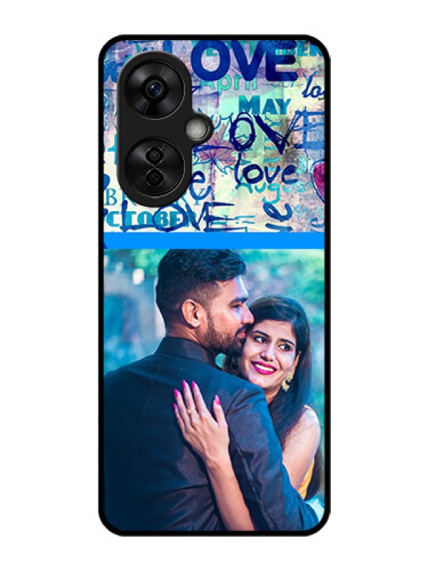 Custom OnePlus Nord CE 3 Lite 5G Custom Glass Mobile Case - Colorful Love Design