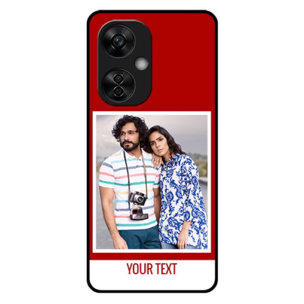 OnePlus Nord CE 3 Lite 5G Personalized Glass Phone Case - Simple Red Color Design