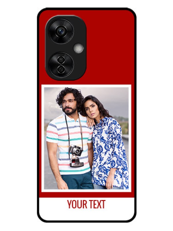 Custom OnePlus Nord CE 3 Lite 5G Personalized Glass Phone Case - Simple Red Color Design