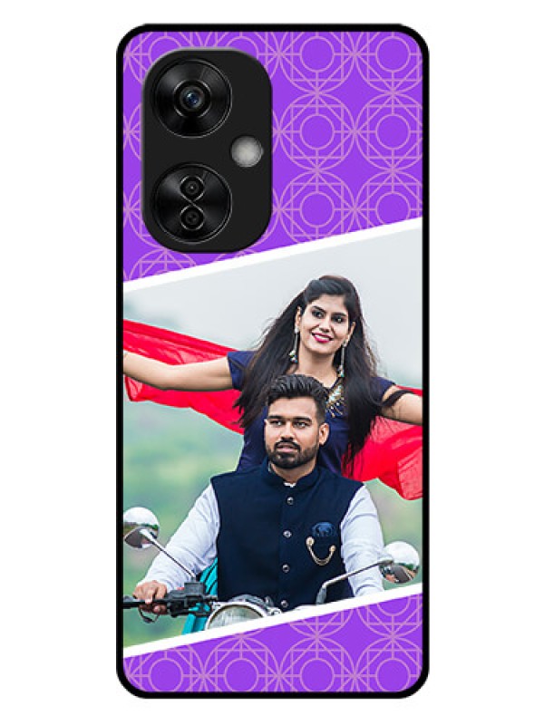 Custom OnePlus Nord CE 3 Lite 5G Custom Glass Phone Case - Violet Pattern Design