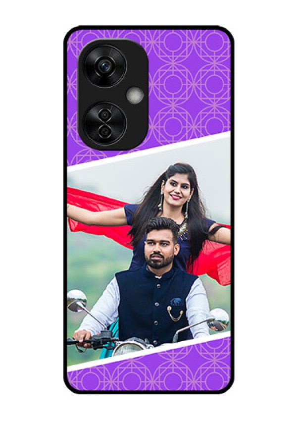 OnePlus Nord CE 3 Lite 5G Custom Glass Phone Case - Violet Pattern Design