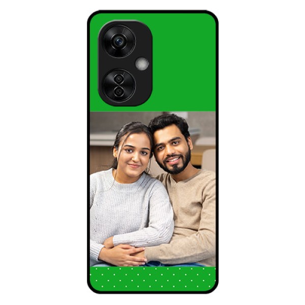 OnePlus Nord CE 3 Lite 5G Personalized Glass Phone Case - Green Pattern Design