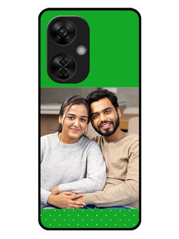 Custom OnePlus Nord CE 3 Lite 5G Personalized Glass Phone Case - Green Pattern Design