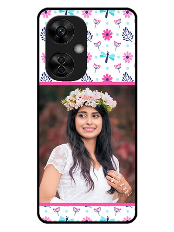 Custom OnePlus Nord CE 3 Lite 5G Photo Printing on Glass Case - Colorful Flower Design