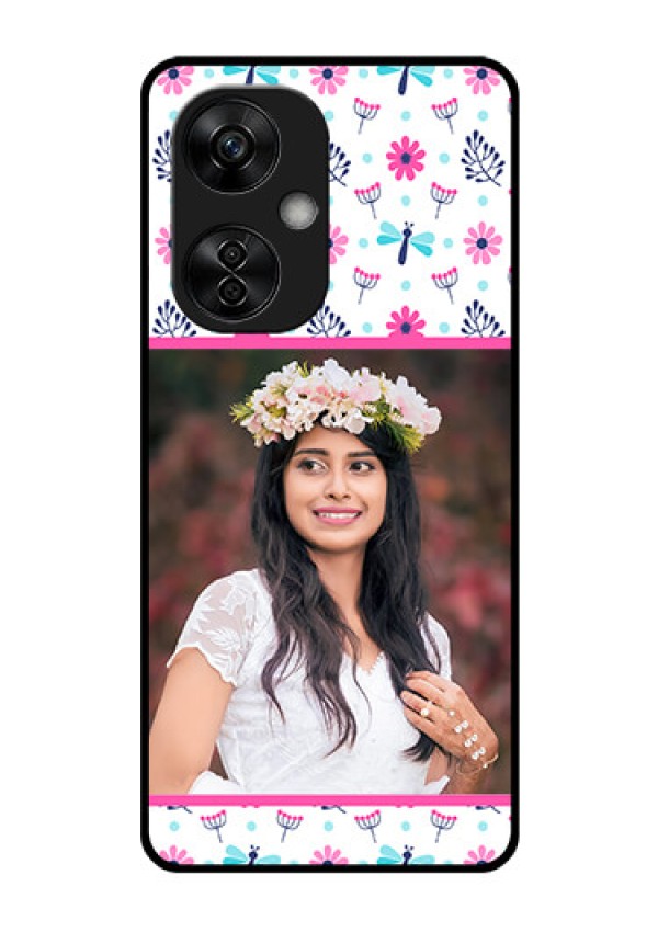 OnePlus Nord CE 3 Lite 5G Photo Printing on Glass Case - Colorful Flower Design
