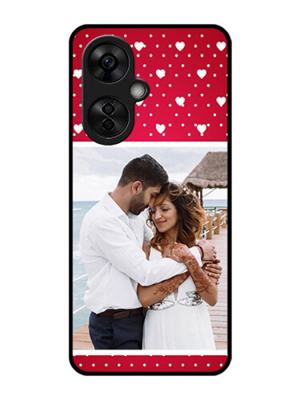 Custom OnePlus Nord CE 3 Lite 5G Photo Printing on Glass Case - Hearts Mobile Case Design