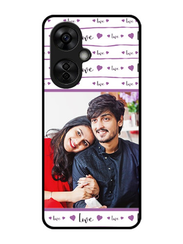 Custom OnePlus Nord CE 3 Lite 5G Custom Glass Mobile Case - Couples Heart Design