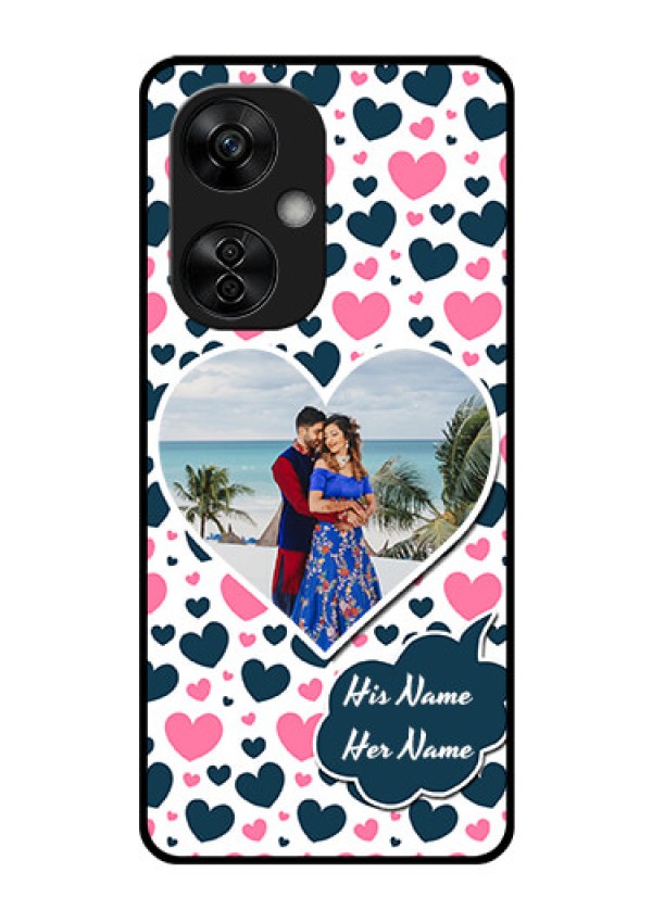 OnePlus Nord CE 3 Lite 5G Custom Glass Phone Case - Pink & Blue Heart Design