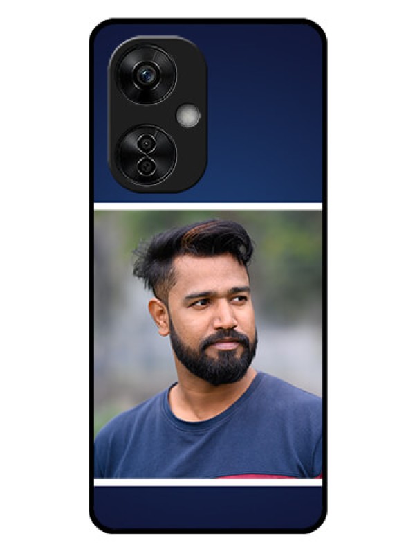 Custom OnePlus Nord CE 3 Lite 5G Personalized Glass Phone Case - Simple Royal Blue Design