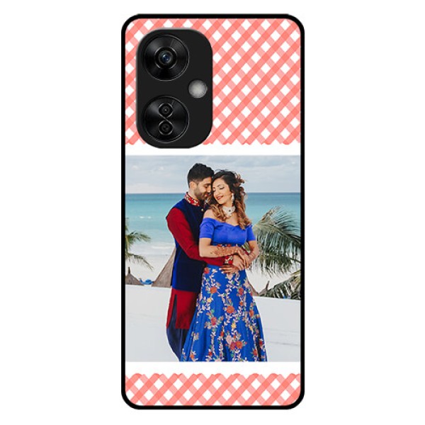 OnePlus Nord CE 3 Lite 5G Personalized Glass Phone Case - Pink Pattern Design