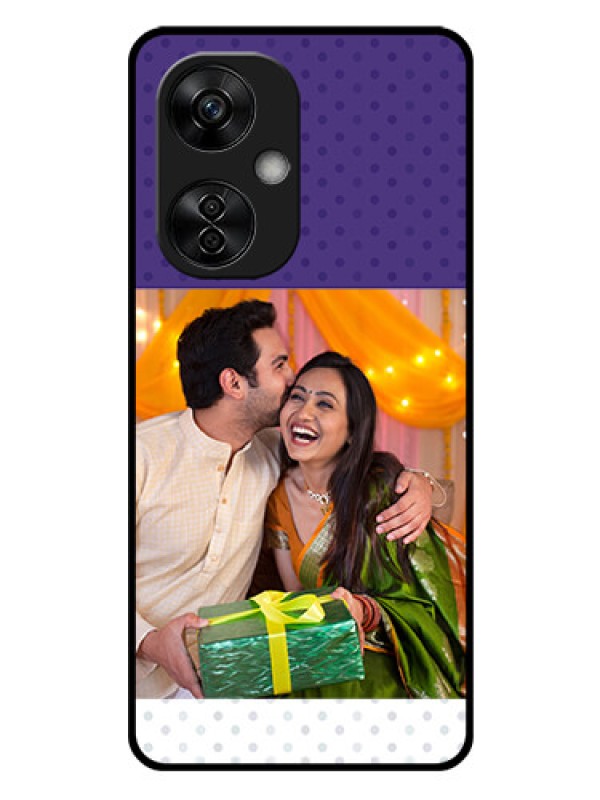 Custom OnePlus Nord CE 3 Lite 5G Personalized Glass Phone Case - Violet Pattern Design