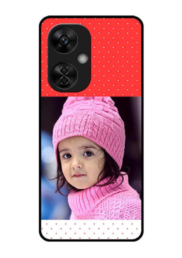 OnePlus Nord CE 3 Lite 5G Photo Printing on Glass Case - Red Pattern Design