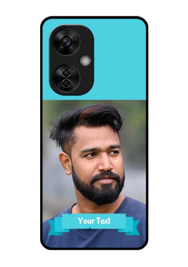 OnePlus Nord CE 3 Lite 5G Personalized Glass Phone Case - Simple Blue Color Design
