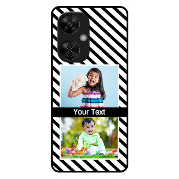 OnePlus Nord CE 3 Lite 5G Photo Printing on Glass Case - Black And White Stripes Design OnePlus Nord CE 3 Lite 5G Photo Printing on Glass Case - Black And White Stripes Design