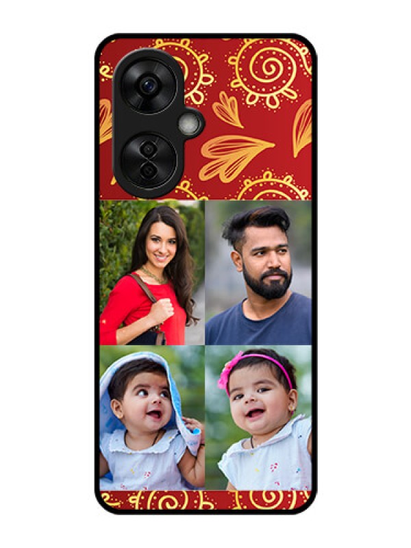 Custom OnePlus Nord CE 3 Lite 5G Photo Printing on Glass Case - 4 Image Traditional Design