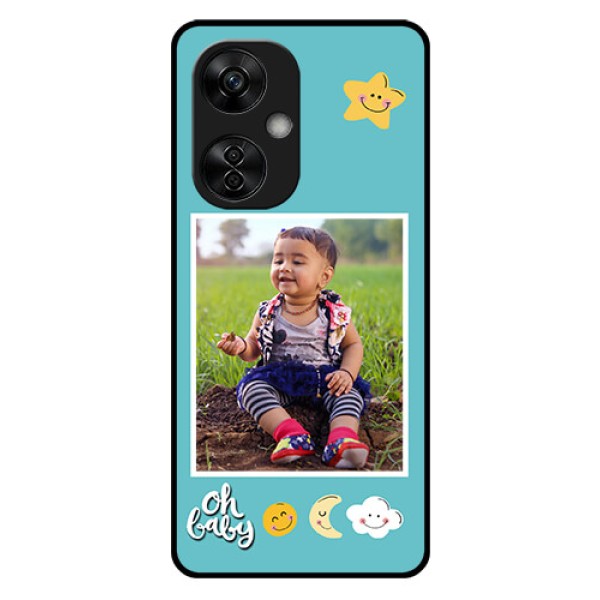 OnePlus Nord CE 3 Lite 5G Personalized Glass Phone Case - Smiley Kids Stars Design